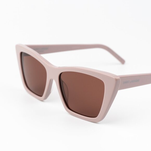 Saint Laurent Women Sunglasses Nude Pink Brown Cat Eye SL 276 MICA 058 BRAND NEW - Picture 6 of 17